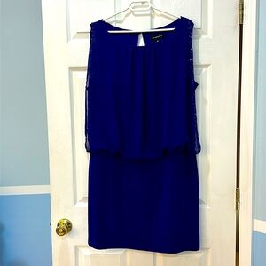 SCARLETT Sapphire Blue Mini Dress with Bead Detail